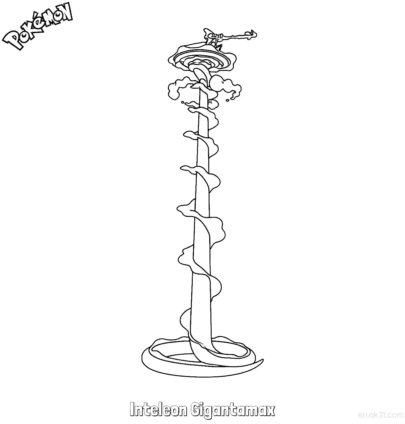 千面避役 超极巨化简笔画 - 免费可打印宝可梦简笔画简笔画涂色画 – 为儿童和成人提供的免费可打印简笔画涂色画